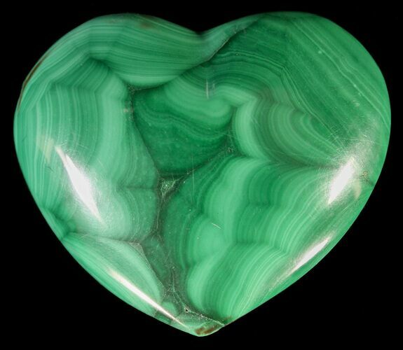 Polished Malachite Heart - Congo #63211